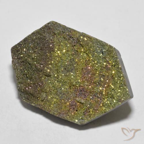 19.90克拉天然彩虹黄铁矿，花式切割，不透明