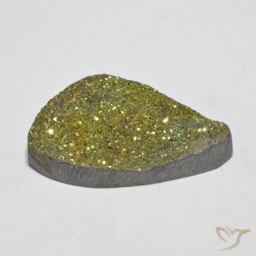 8.62克拉天然彩虹黄铁矿，花式切割，不透明