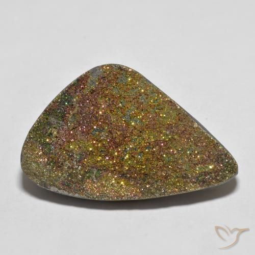 24.00ct 天然 彩色 彩虹黄铁矿, 花式切割, 不透明