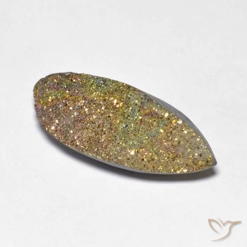 7.90克拉天然彩虹黄铁矿，榄尖形，不透明