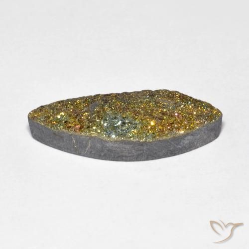 4.60克拉天然彩虹黄铁矿，榄尖形，不透明