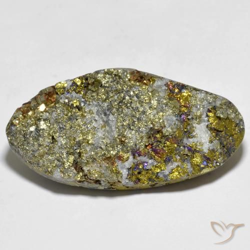 56.79克拉天然彩虹黄铁矿，花式切割，不透明