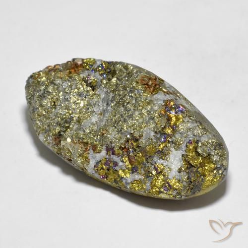 56.79克拉天然彩虹黄铁矿，花式切割，不透明