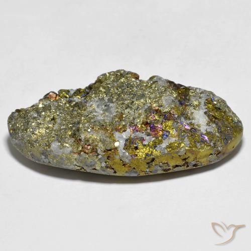 56.79克拉天然彩虹黄铁矿，花式切割，不透明