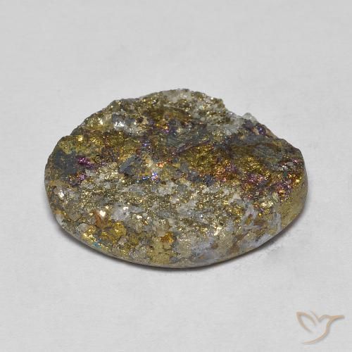 13.36克拉天然彩虹黄铁矿，花式切割，不透明