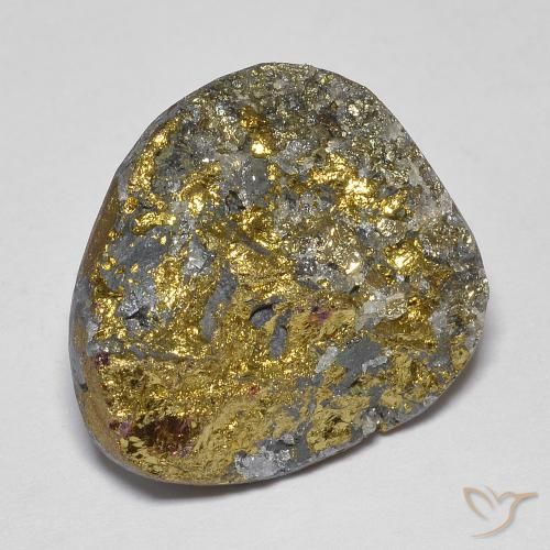 18.38ct 天然 彩色 彩虹黄铁矿, 花式切割, 不透明