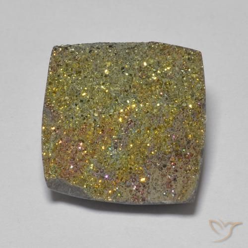 6.15ct 天然 彩色 彩虹黄铁矿, 正方形, 不透明