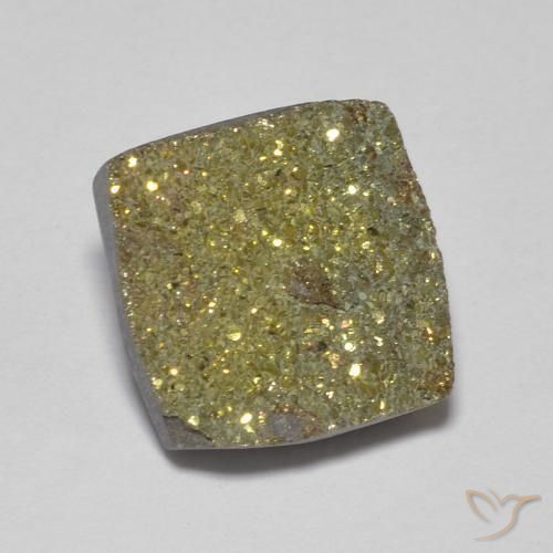 3.97克拉天然彩虹黄铁矿，正方形，不透明