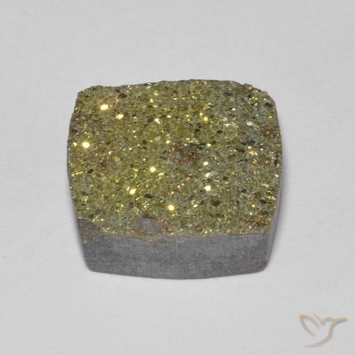 3.97克拉天然彩虹黄铁矿，正方形，不透明