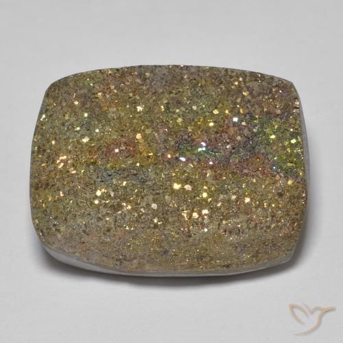 19.99ct 天然 彩色 彩虹黄铁矿, 狭长方形, 不透明