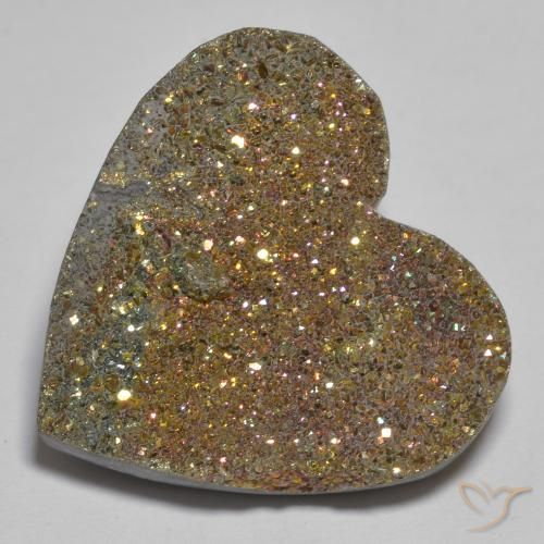 23.12ct 天然 彩色 彩虹黄铁矿, 心形, 不透明
