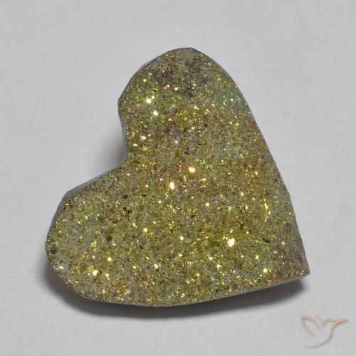 9.00ct 天然 彩色 彩虹黄铁矿, 心形, 不透明