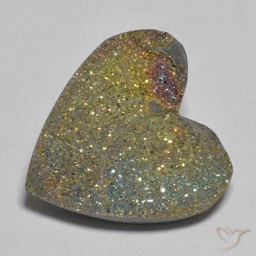 10.02ct 天然 彩色 彩虹黄铁矿, 心形, 不透明
