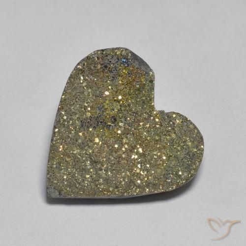 6.09ct 天然 彩色 彩虹黄铁矿, 心形, 不透明