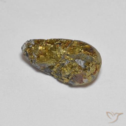 4.97克拉天然多色彩虹黄铁矿，异形，13.8×7.3毫米，不透明