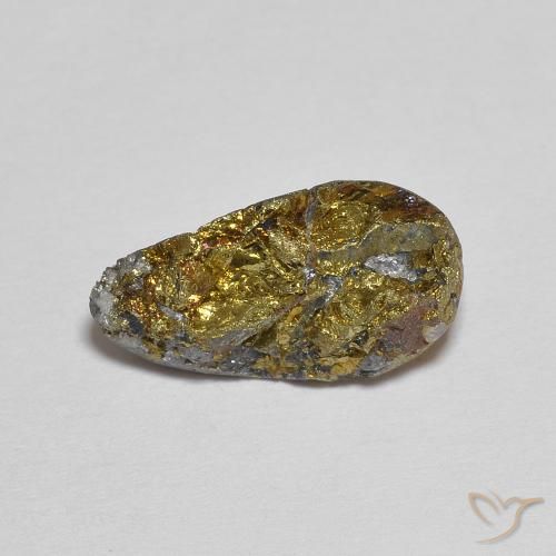 4.97克拉天然多色彩虹黄铁矿，异形，13.8×7.3毫米，不透明