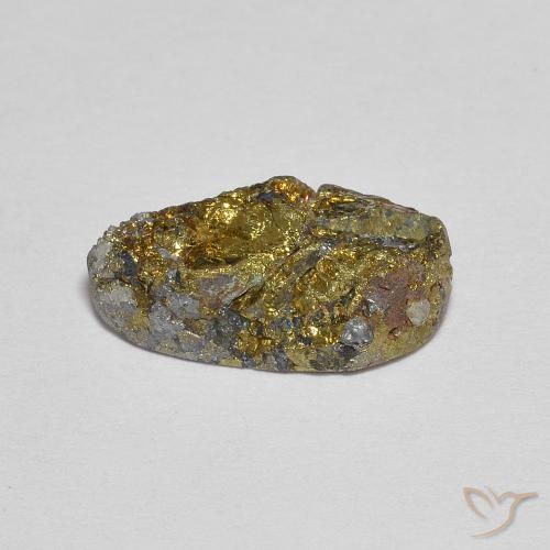 4.97克拉天然多色彩虹黄铁矿，异形，13.8×7.3毫米，不透明