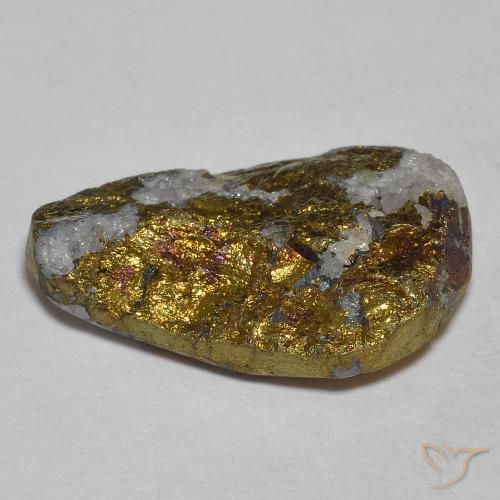 11.14克拉天然彩虹黄铁矿，花式切割，不透明