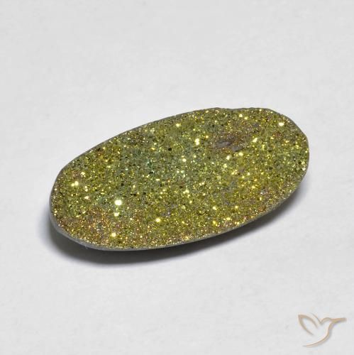 5.50ct 天然 彩色 彩虹黄铁矿, 椭圆形, 不透明