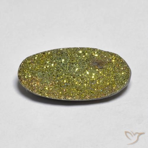 5.50克拉天然彩虹黄铁矿，椭圆形，不透明