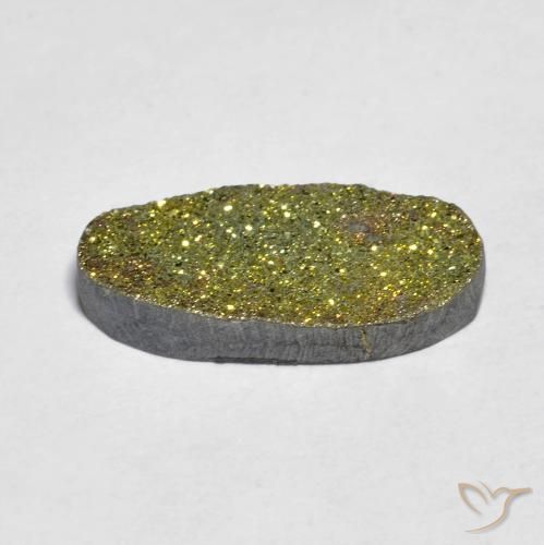 5.50克拉天然彩虹黄铁矿，椭圆形，不透明