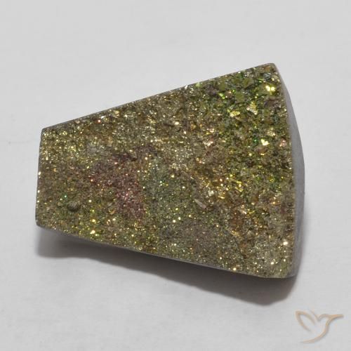 7.23ct 天然 彩色 彩虹黄铁矿, 花式切割, 不透明