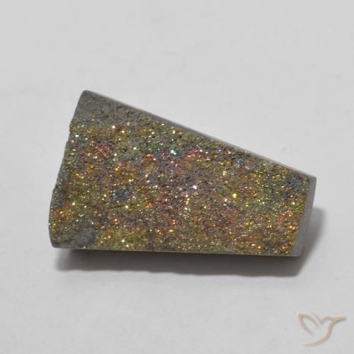 7.15ct 天然 彩色 彩虹黄铁矿, 花式切割, 不透明