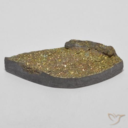 13.66克拉天然彩虹黄铁矿，榄尖形，不透明