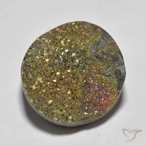 13.50克拉天然彩虹黄铁矿，圆形的，不透明
