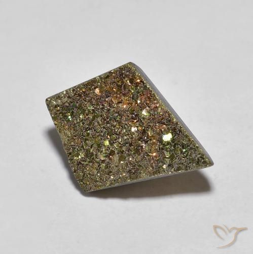 4.77ct 天然 彩色 彩虹黄铁矿, 花式切割, 不透明