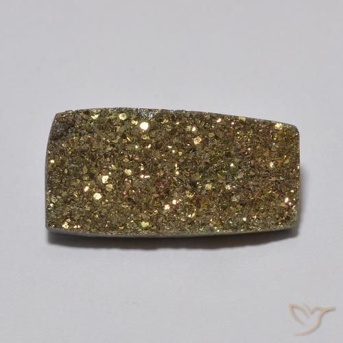 5.47ct 天然 彩色 彩虹黄铁矿, 狭长方形, 不透明