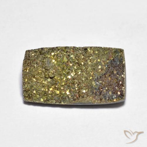 5.03ct 天然 彩色 彩虹黄铁矿, 狭长方形, 不透明
