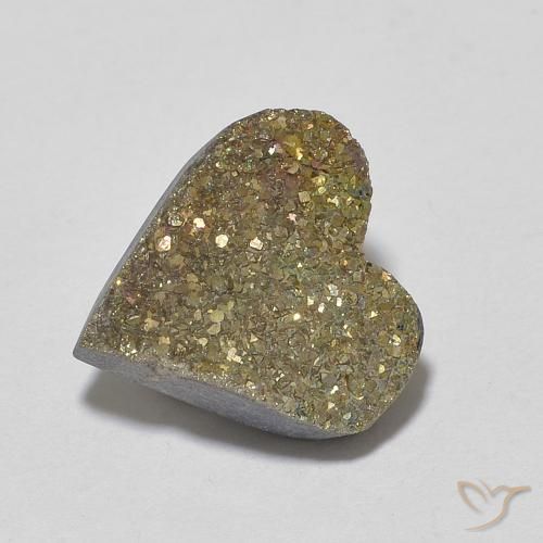 4.50ct 天然 彩色 彩虹黄铁矿, 心形, 不透明