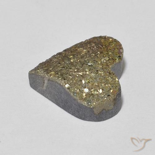 4.50克拉天然彩虹黄铁矿，心形，不透明