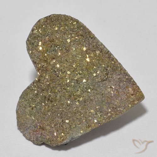 13.67ct 天然 彩色 彩虹黄铁矿, 心形, 不透明
