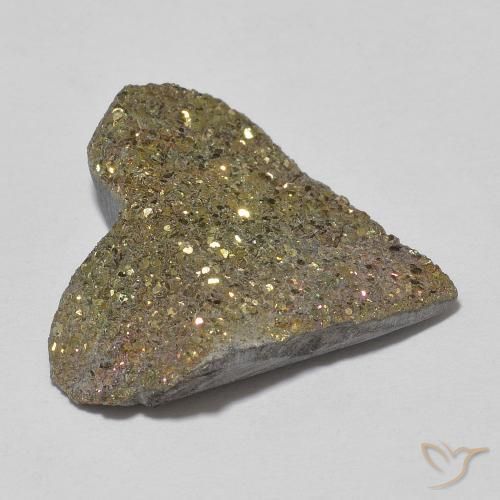 13.67克拉天然彩虹黄铁矿，心形，不透明