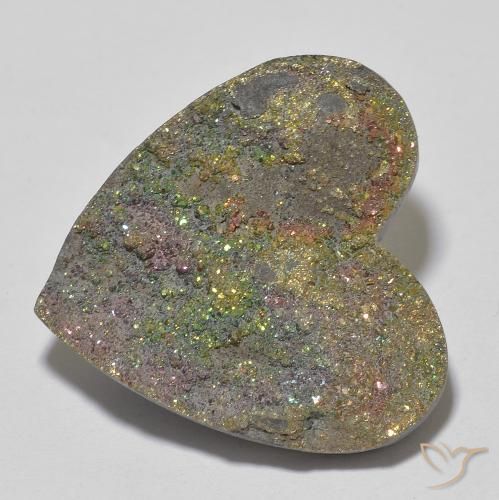 17.87ct 天然 彩色 彩虹黄铁矿, 心形, 不透明