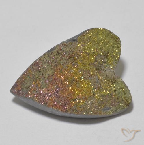 12.80ct 天然 彩色 彩虹黄铁矿, 心形, 不透明