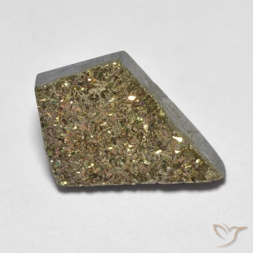 5.72ct 天然 彩色 彩虹黄铁矿, 花式切割, 不透明