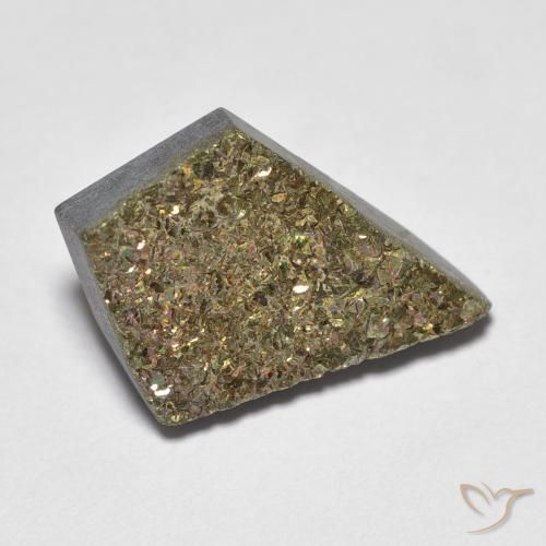 5.72克拉天然彩虹黄铁矿，花式切割，不透明