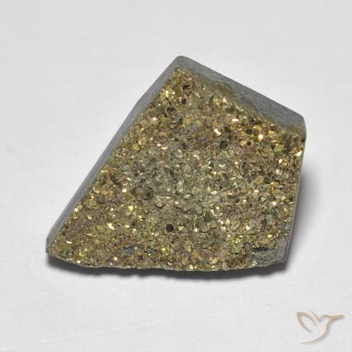 6.86ct 天然 彩色 彩虹黄铁矿, 花式切割, 不透明