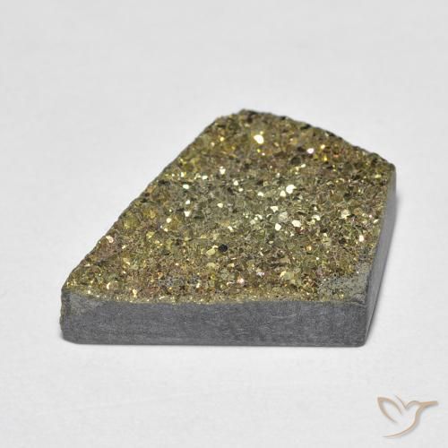 6.86克拉天然彩虹黄铁矿，花式切割，不透明