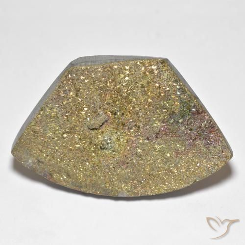 41.18ct 天然 彩色 彩虹黄铁矿, 花式切割, 不透明