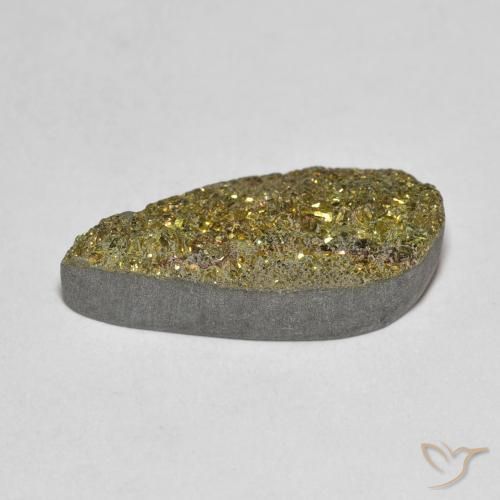 5.93克拉天然多色彩虹黄铁矿，梨形，18.1×9.1毫米，不透明