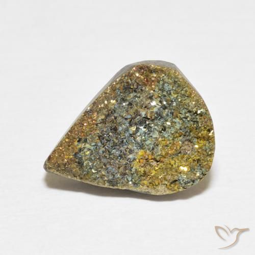 3.71ct 天然 彩色 彩虹黄铁矿, 梨形, 不透明