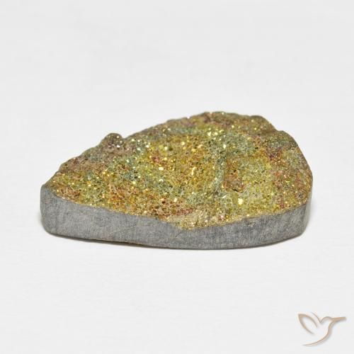 15.46克拉天然彩虹黄铁矿，花式切割，不透明