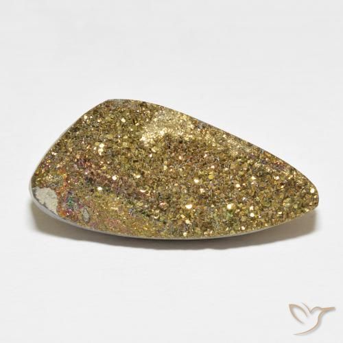 16.56ct 天然 彩色 彩虹黄铁矿, 花式切割, 不透明