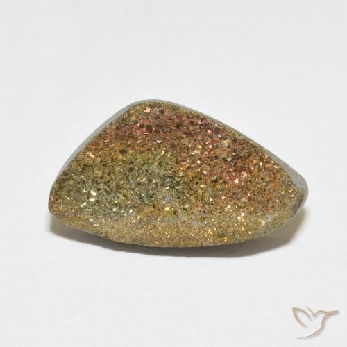 6.55ct 天然 彩色 彩虹黄铁矿, 花式切割, 不透明