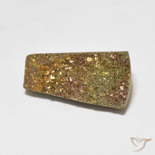 4.97克拉天然彩虹黄铁矿，花式切割，不透明