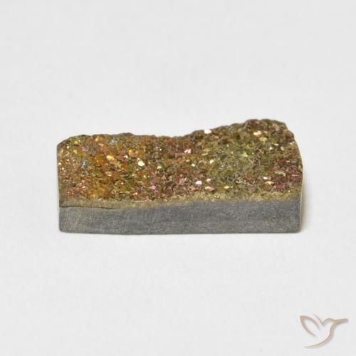 4.97克拉天然彩虹黄铁矿，花式切割，不透明